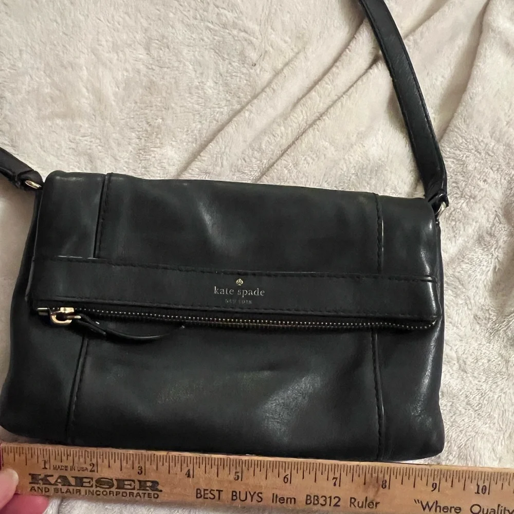 Kate Spade 100% Black Cowhide Leather Crossbody, good condition - Picture 12 of 13